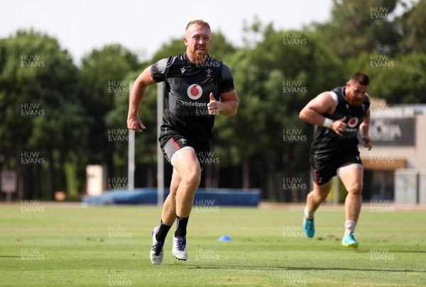 270723 - Wales Rugby Training taking place in Turkey, in preparation for the Rugby World Cup - Tommy Reffell during training