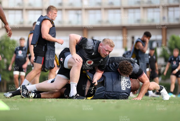 270723 - Wales Rugby Training taking place in Turkey, in preparation for the Rugby World Cup - Keiron Assiratti during training