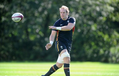 270815 - Wales Rugby Training -Alun Wyn Jones during training