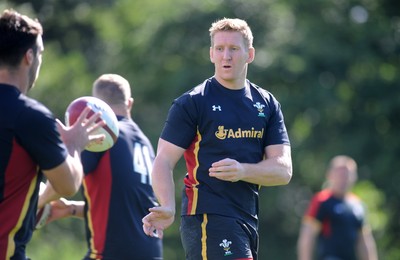 270815 - Wales Rugby Training -Bradley Davies during training