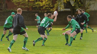 27.10.08 - Wales Rugby Training - Wales players in action during training 