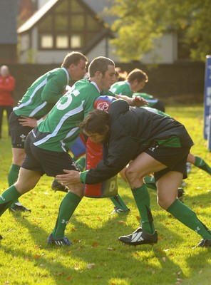 27.10.08 - Wales Rugby Training - Wales players in action during training 