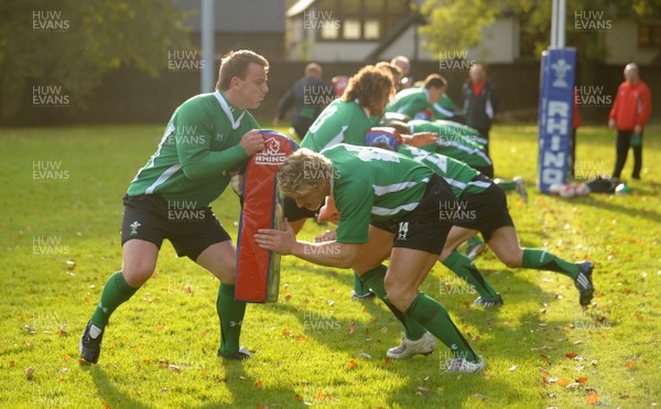 27.10.08 - Wales Rugby Training - Wales players in action during training 