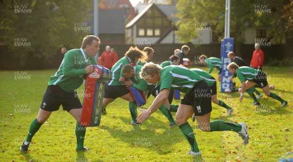 27.10.08 - Wales Rugby Training - Wales players in action during training 