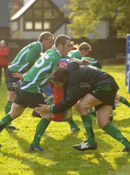 27.10.08 - Wales Rugby Training - Wales players in action during training 