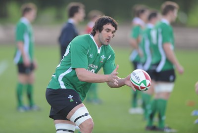 27.10.09 - Wales Rugby Training - Jonathan Thomas in action during training. 