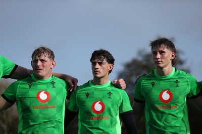 271026 - Wales Rugby Training - Jac Morgan, Che Hope and Ellis Mee during training