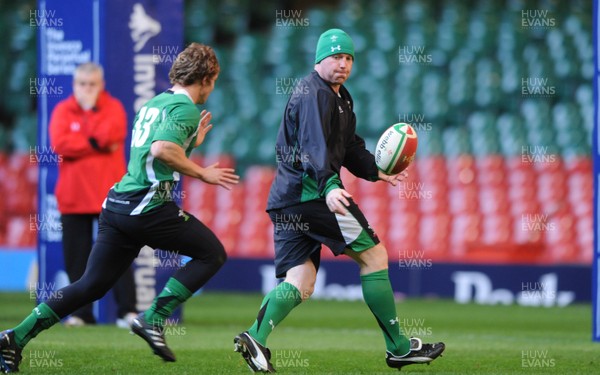 27.11.09 - Wales Rugby Training - Martyn Williams in action during training. 
