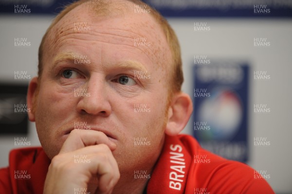 28.01.08 - Wales Rugby - Wales Kicking Coach, Neil Jenkins talks to reporters during a press conference 