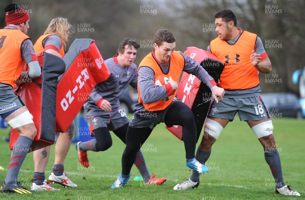 280114 - Wales Rugby Training -George North during training