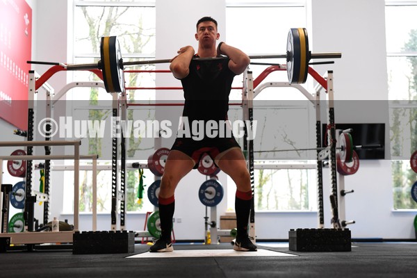280122 - Wales Rugby Training - Adam Beard during a gym session