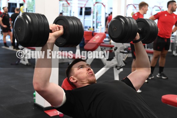 280122 - Wales Rugby Training - Adam Beard during a gym session