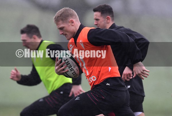 280122 - Wales Rugby Training - Johnny McNicholl during training