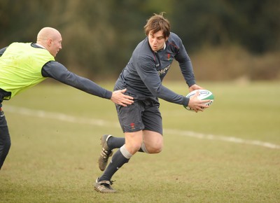 28.02.08 - Wales Rugby Training - Ryan Jones in action during training 