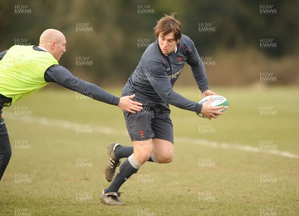 28.02.08 - Wales Rugby Training - Ryan Jones in action during training 