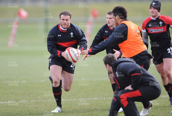 280213 - Wales Rugby Training -Jamie Roberts during training