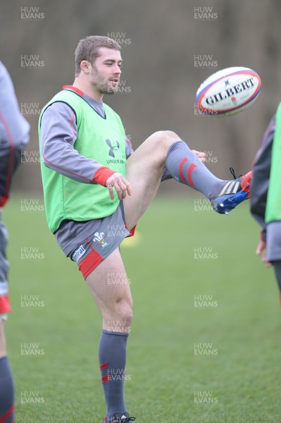 280214 - Wales Rugby Training -Leigh Halfpenny during training