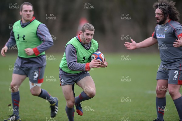 280214 - Wales Rugby Training -Leigh Halfpenny during training