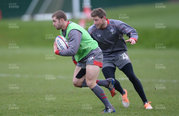 280214 - Wales Rugby Training -Leigh Halfpenny during training