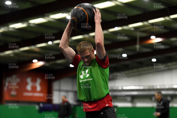 280220 - Wales Rugby Training - Johnny McNicholl during training