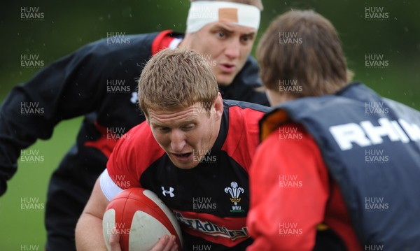 280513 - Wales Rugby Training -Bradley Davies during training