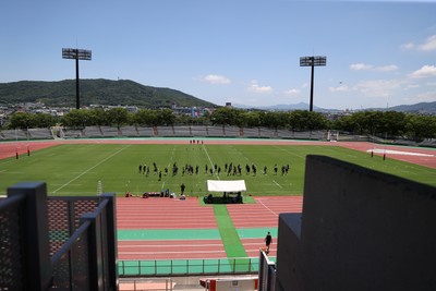 280625 - Wales Rugby Training Session in Kitakyushu - General View of training at Honjo Athletic Park