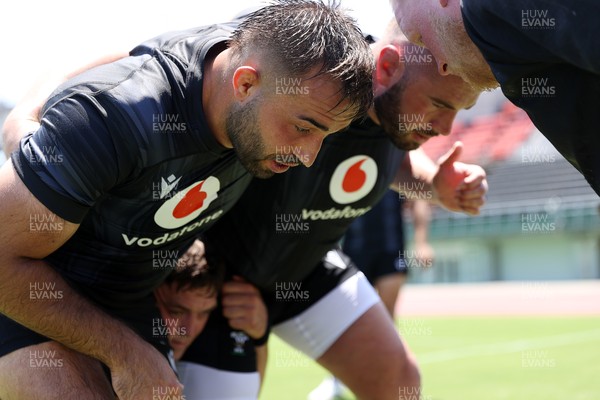 280625 - Wales Rugby Training Session in Kitakyushu - Liam Belcher during training