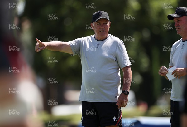 280723 - Wales Rugby Training taking place in Turkey, in preparation for the Rugby World Cup - Head Coach Warren Gatland during training