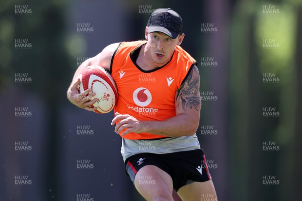 280723 - Wales Rugby Training taking place in Turkey, in preparation for the Rugby World Cup - Josh Adams during training