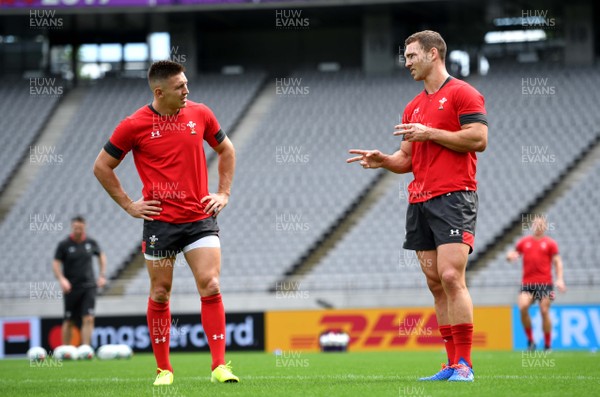 280919 - Wales Rugby Training - Josh Adams and George North during training