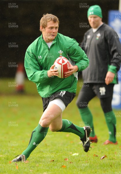 28.10.08 - Wales Rugby Training - Dafydd Jones in action during trainig 