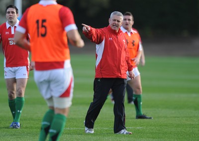28.10.09 - Wales Rugby Training - Head coach Warren Gatland during training. 