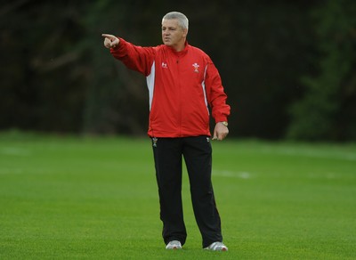 28.10.09 - Wales Rugby Training - Head coach Warren Gatland during training. 
