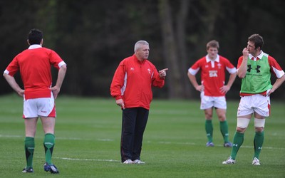 28.10.09 - Wales Rugby Training - Head coach Warren Gatland during training. 