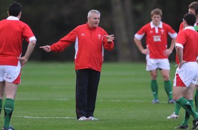 28.10.09 - Wales Rugby Training - Head coach Warren Gatland during training. 