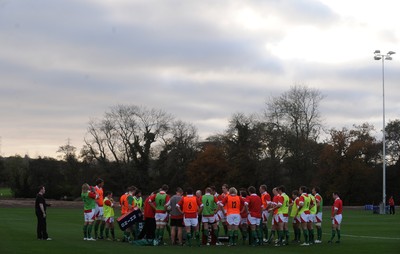 28.10.09 - Wales Rugby Training - Wales Team huddle during training. 