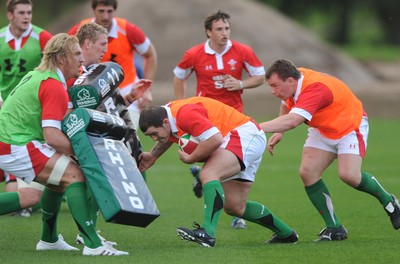 28.10.09 - Wales Rugby Training - Paul James in action during training. 