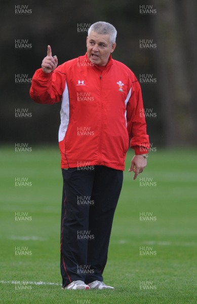 28.10.09 - Wales Rugby Training - Head coach Warren Gatland during training. 