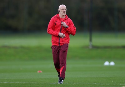 281025 - Wales Rugby Training in their first week of camp for this years Quilter Nations Series - Steve Tandy, Head Coach during training
