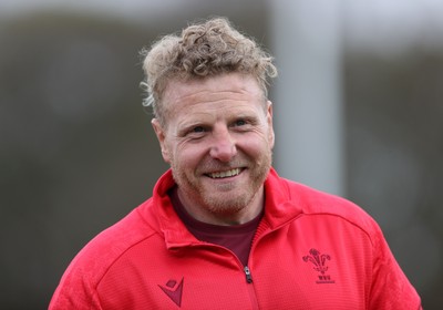 281025 - Wales Rugby Training in their first week of camp for this years Quilter Nations Series - Duncan Jones, Scrum Coach during training