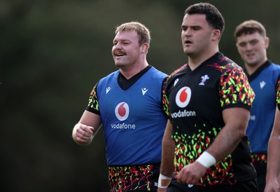 281025 - Wales Rugby Training in their first week of camp for this years Quilter Nations Series - Dewi Lake during training