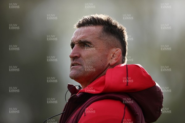 281025 - Wales Rugby Training in their first week of camp for this years Quilter Nations Series - Huw Bennett, Head of Physical Performance during training