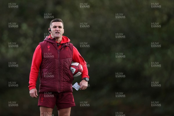 281025 - Wales Rugby Training in their first week of camp for this years Quilter Nations Series - Huw Bennett, Head of Physical Performance during training