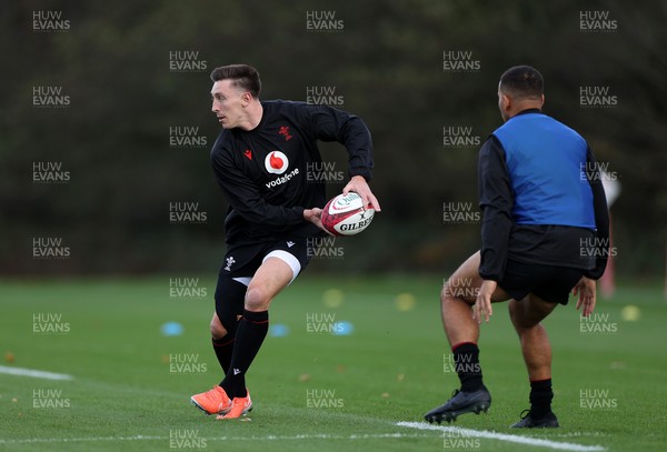 281025 - Wales Rugby Training in their first week of camp for this years Quilter Nations Series - Josh Adams during training