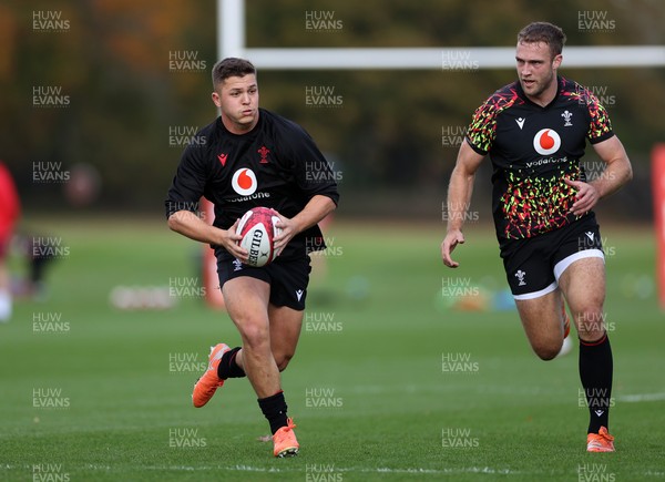 281025 - Wales Rugby Training in their first week of camp for this years Quilter Nations Series - Callum Sheedy during training