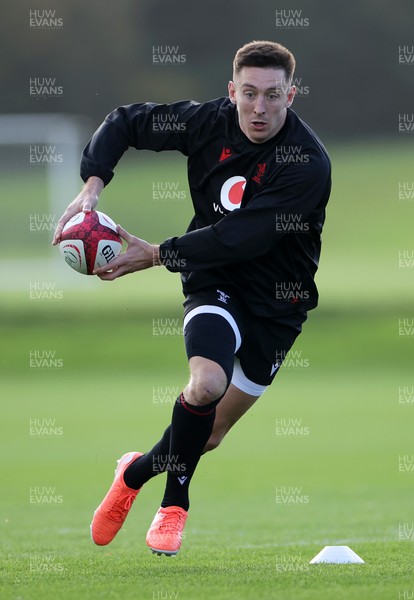 281025 - Wales Rugby Training in their first week of camp for this years Quilter Nations Series - Josh Adams during training