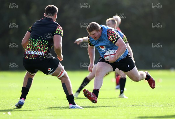 281025 - Wales Rugby Training in their first week of camp for this years Quilter Nations Series - Rhys Carre during training