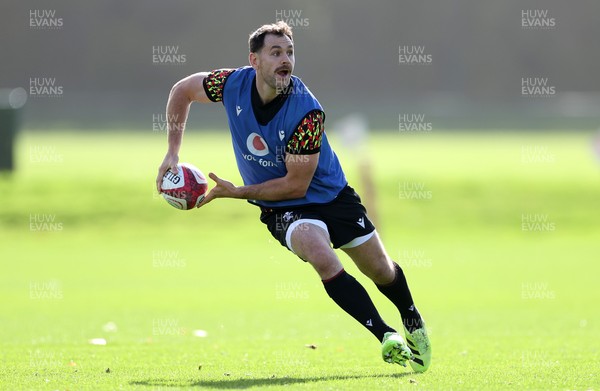 281025 - Wales Rugby Training in their first week of camp for this years Quilter Nations Series - Tomos Williams during training