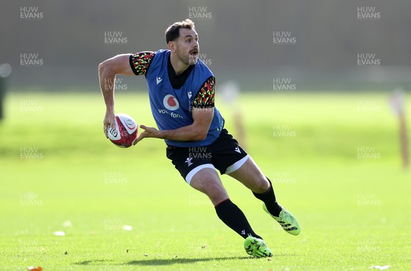 281025 - Wales Rugby Training in their first week of camp for this years Quilter Nations Series - Tomos Williams during training