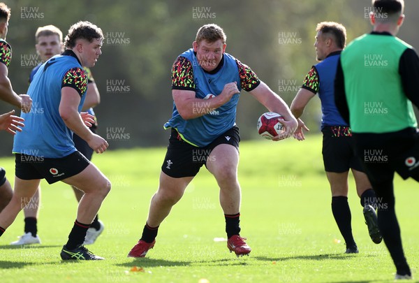 281025 - Wales Rugby Training in their first week of camp for this years Quilter Nations Series - Rhys Carre during training